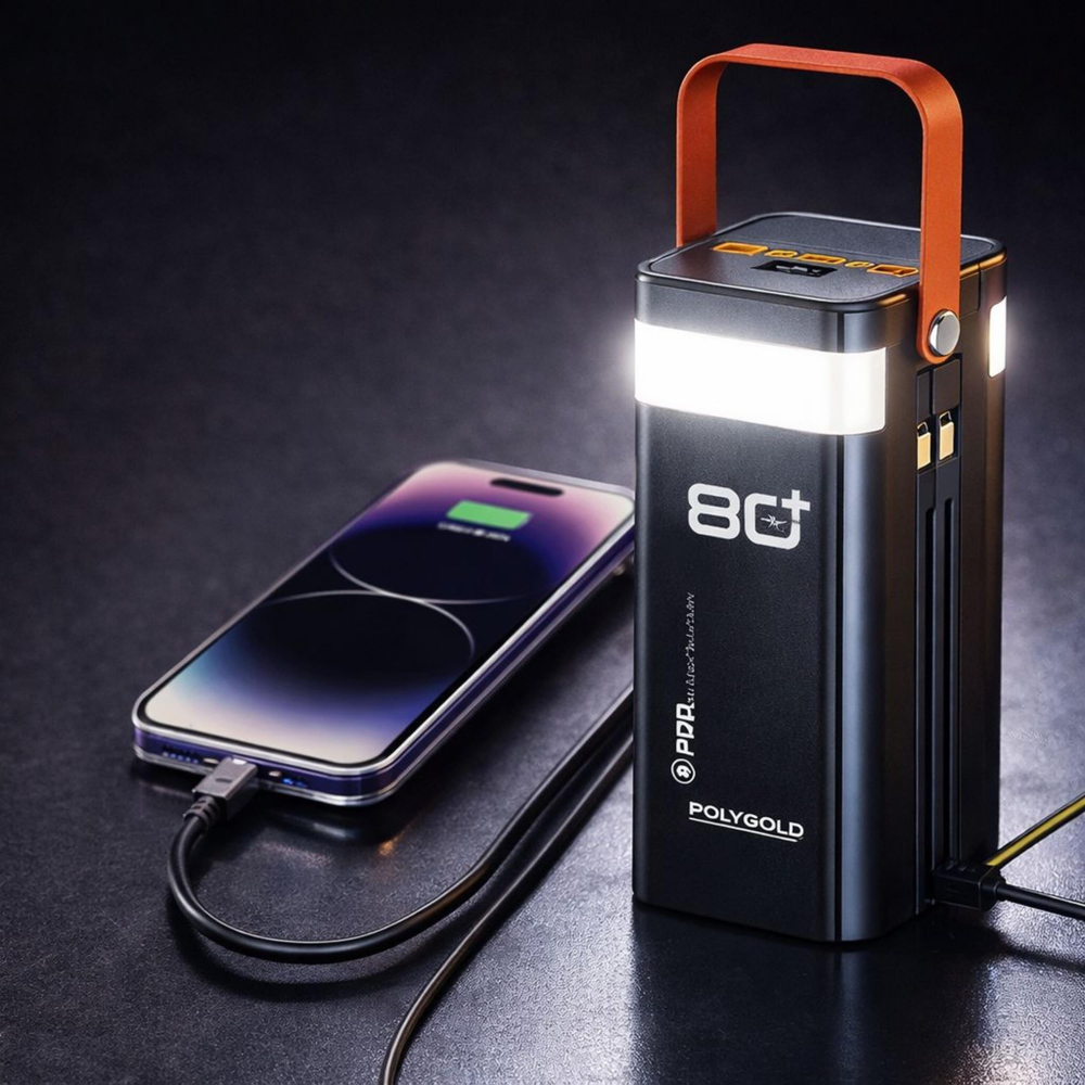 PW680 80000 Mah Taşınabilir Powerbank Şarj Aleti Led Işıklı Çoklu Giriş Çıkışlı Hızlı Şarj Type-c Lightning Dijital Göstergeli 2 Çıkışlı Powerbank Fenerli