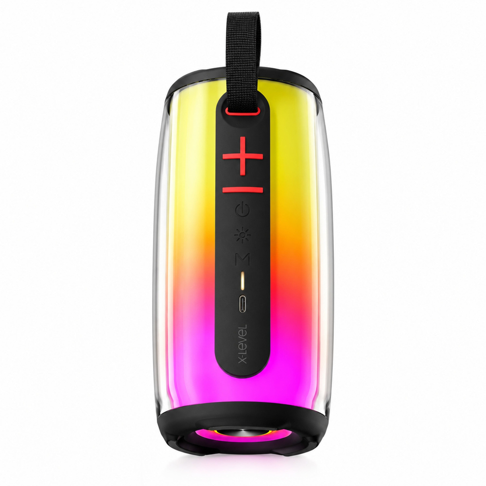 RGB Işıklı Bluetooth Hoparlör 10W Taşınabilir Kablosuz Speaker USB TF Kart AUX Destekli Type-C Şarjlı