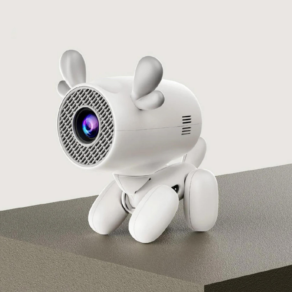 Sevimli Köpek Tasarımlı Mini Akıllı Projektör Android 13 Bluetooth 5.0 Dahili Hoparlör 720P HD 4K Destek Taşınabilir Ev Sinema Projeksiyon Cihazı 