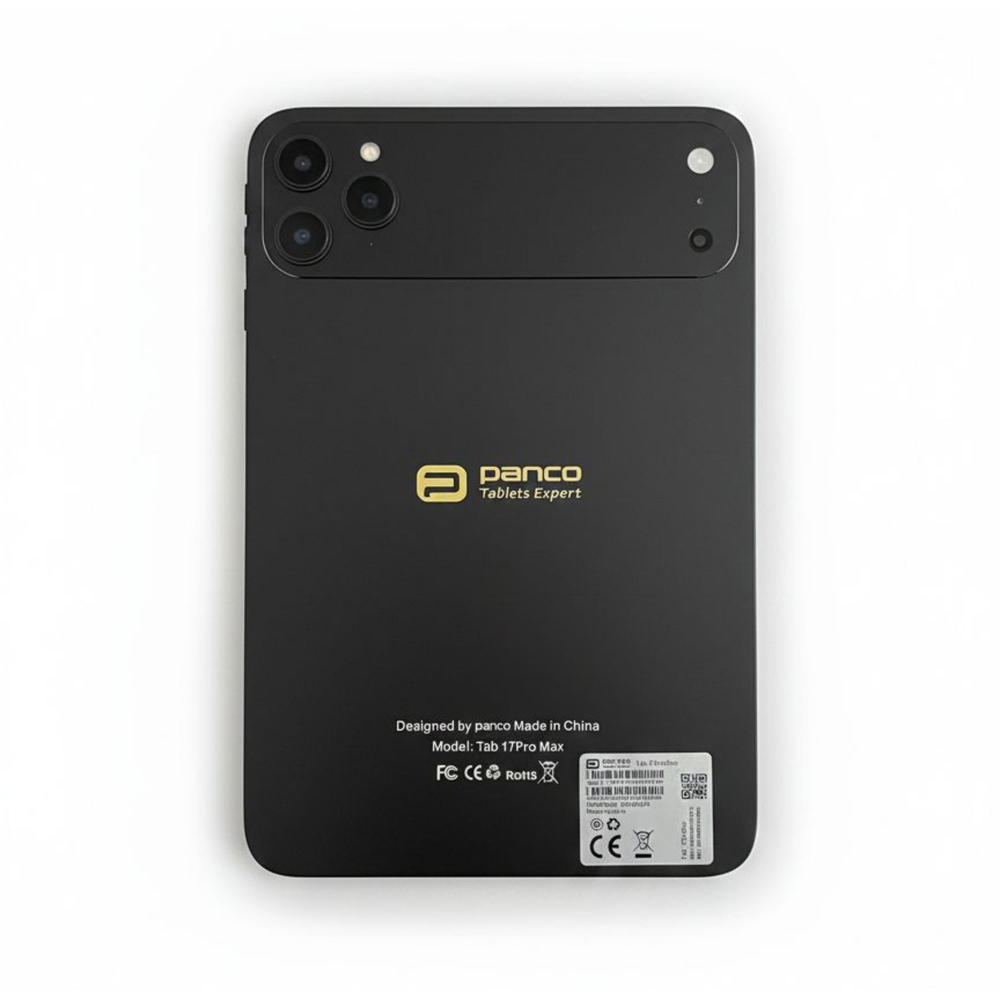 Siyah Panco Tab 17 Pro Max Tablet Kalem Klavye Mouse Seti Android Büyük Ekran Kılıflı Tablet 