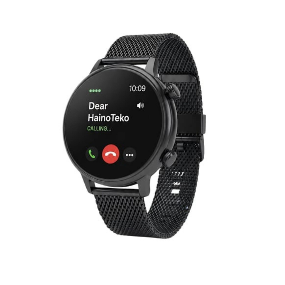 Siyah Teko24 Mini Kadın Akıllı Saat Amoled Ekran 7 Gün Şarj Süresi Bluetooth Arama Özellikli 3 Kordonlu Kadın Akıllı Saat Nabız Uyku Takibi Suya Dayanıklı