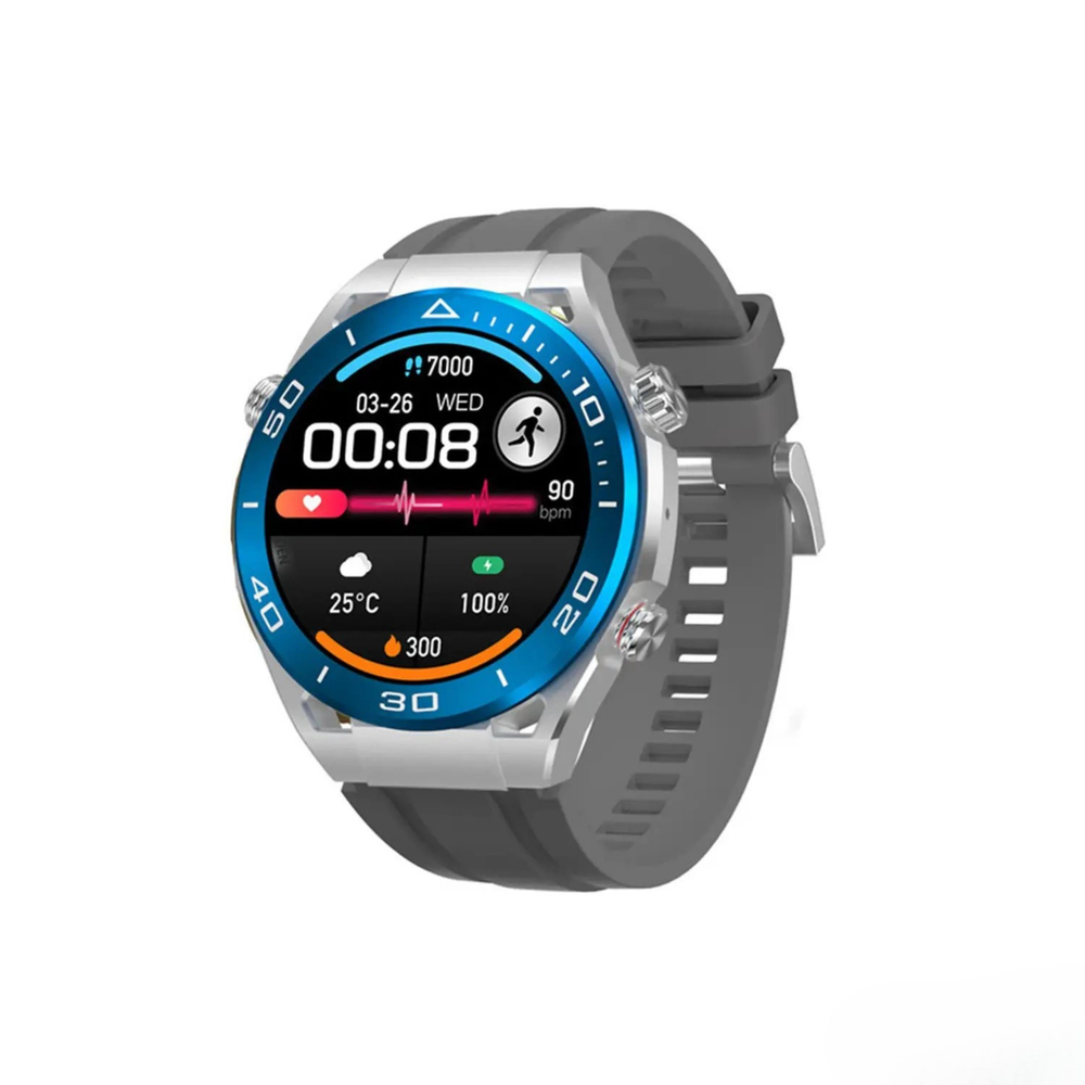 SK4 Gümüş 49mm Tam Ekran Çift Kordonlu Akıllı Saat