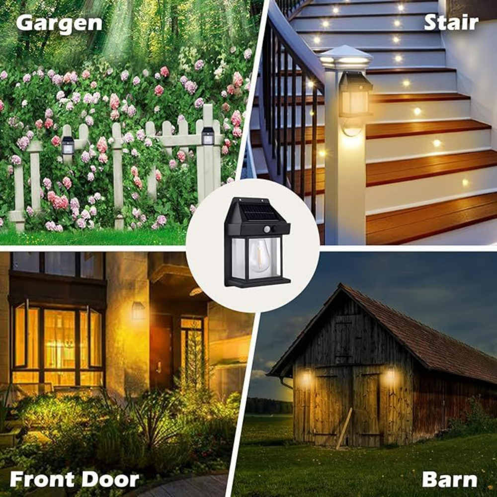 Solar Enerji ile Çalışan Hareket Sensörlü Dış Mekan Duvar Lambası 888  Güneş Paneli Şarjlı Su Geçirmez Işık Bahçe Aydınlatması Otomatik Sensörlü Solar Wall Lamp