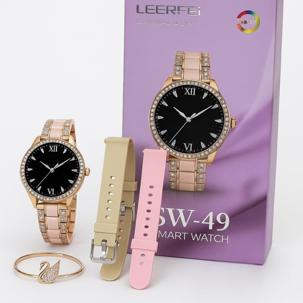 SW-49 Smart Watch 3 Kordonlu Bileklik Hediyeli Kadın Akıllı Saat