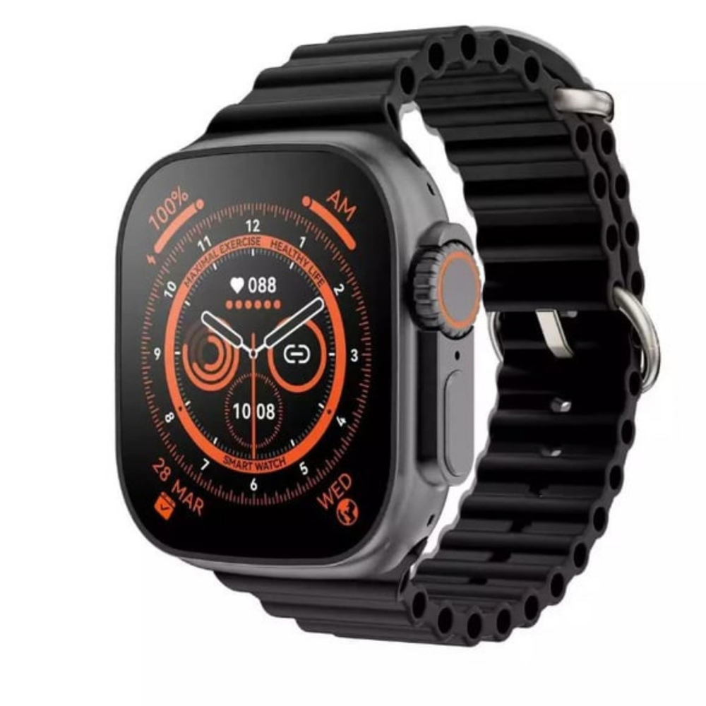 T10 Ultra 2.09 İnç 49mm Siyah Kasa Çift Kordonlu Akıllı Saat 