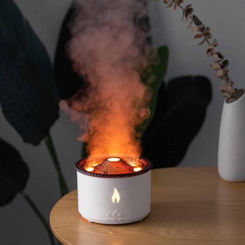 Volkanik Alev Yanardağ Hava Nemlendirici 300 ml Işıklı Aroma Difüzörü