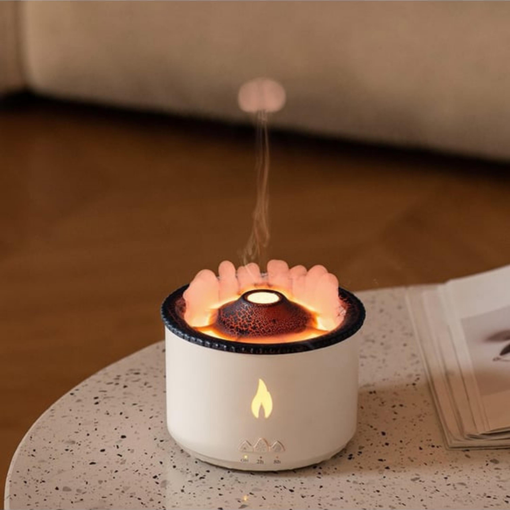 Volkanik Alev Yanardağ Hava Nemlendirici 300 ml Işıklı Aroma Difüzörü