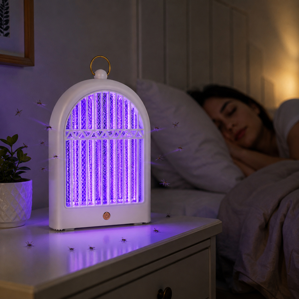 W11 Şarjlı UV Işıklı Elektrikli Sinek ve Sivrisinek Öldürücü Lamba Type C Şarjlı Asılabilir Böcek Kovucu 