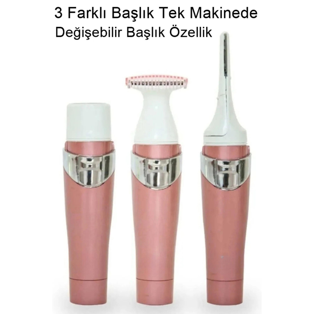 Yüz Tüm Vücut Epilasyon Aleti 3 Başlıklı Epilatör Cihazı Kıl Tüy Temizleme