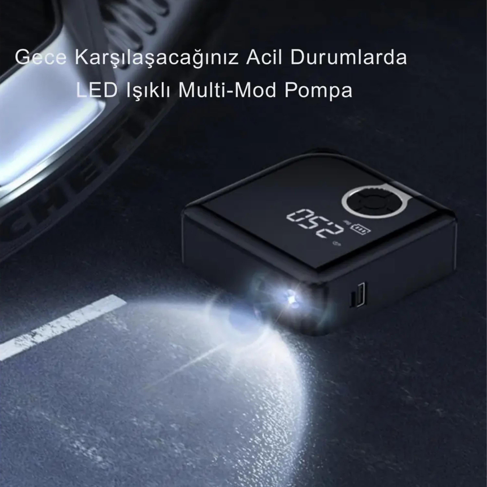 ZC-001 Taşınabilir Djital Ekranlı Araç Hava Kompresör Pompası