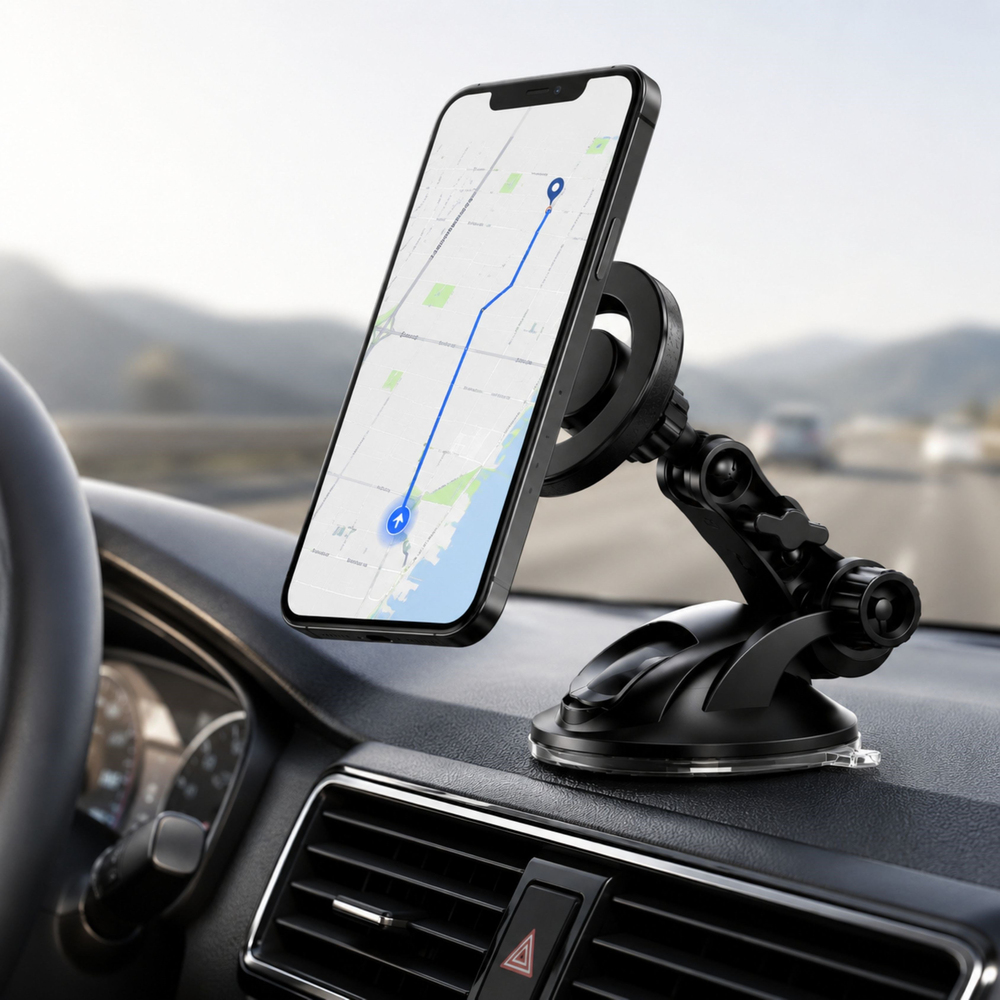 ZJ10 Manyetik Araç İçi Telefon Tutucu Vakumlu Telefon Standı 360 Derece Dönebilen Navigasyon Telefon Tutacağı