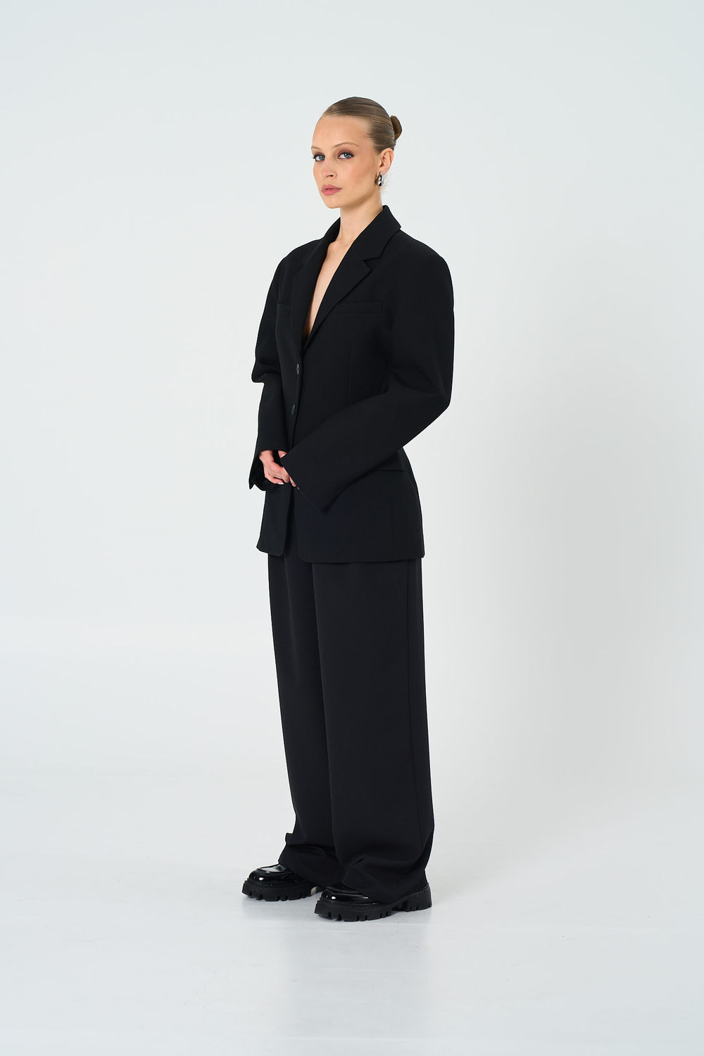 Kadın Siyah Kum Saati Form Blazer
