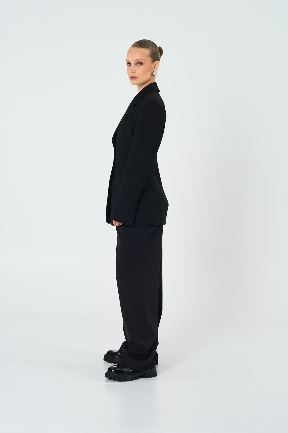 Kadın Siyah Kum Saati Form Blazer