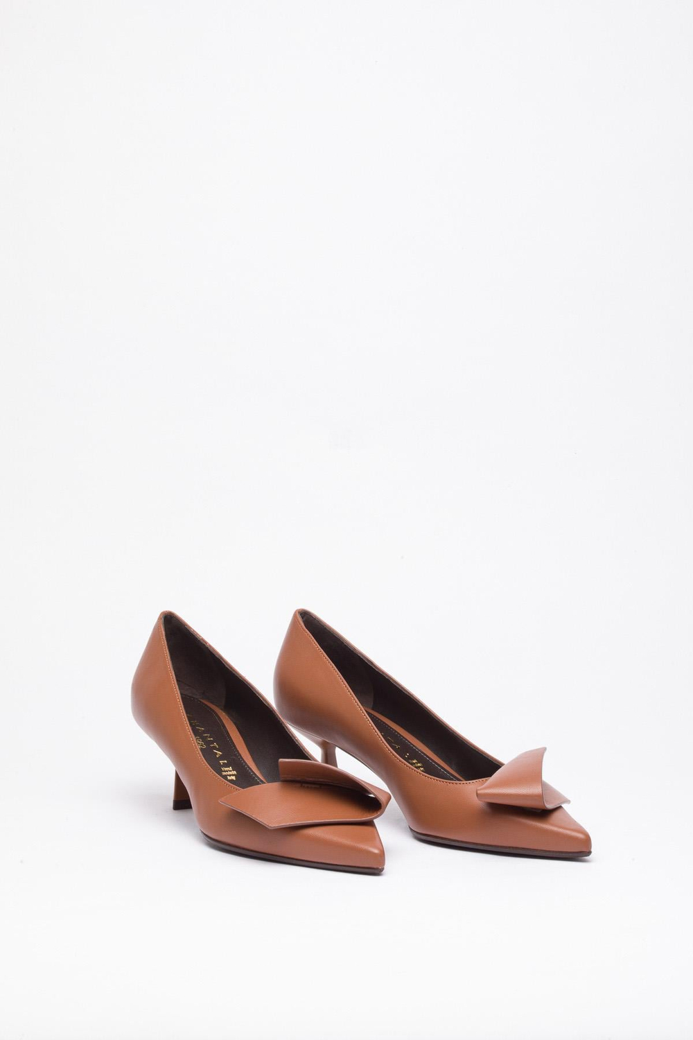 Taba Deri Stiletto Ayakkabı