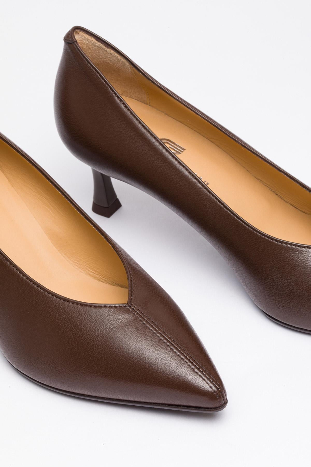 Kahve Deri Stiletto