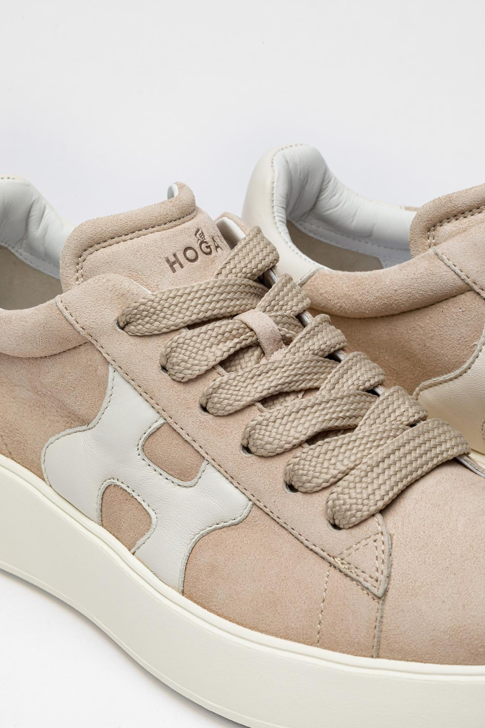 Krem Rengi Deri Sneaker