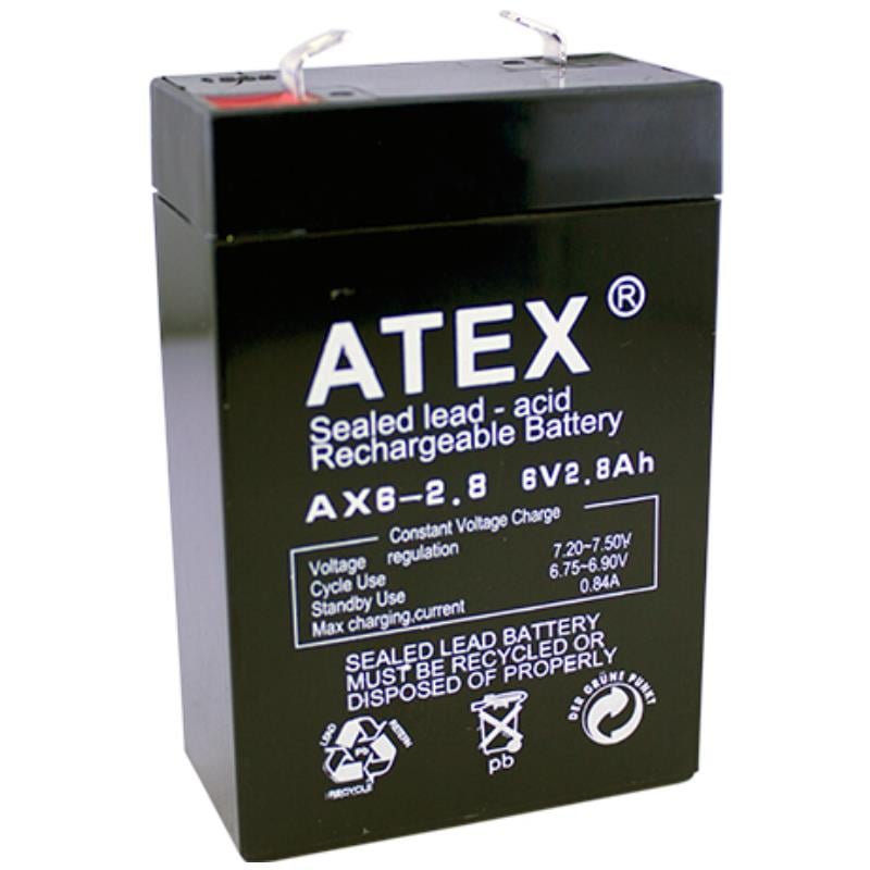 Atex AX-6V 2.8 AH 67x34x100 Kuru Akü