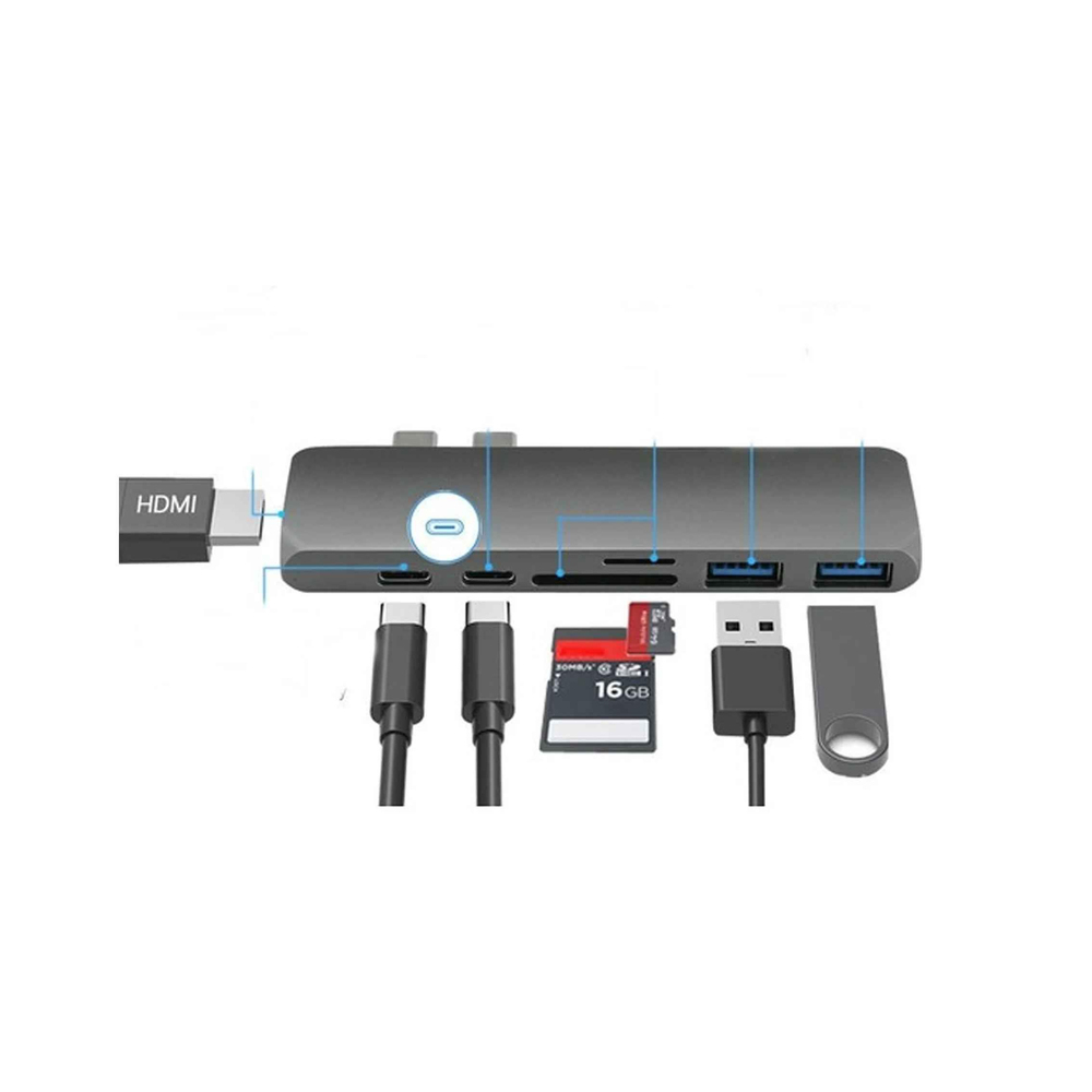 TYPE C HDMI USB HUB CARD READER 7in1