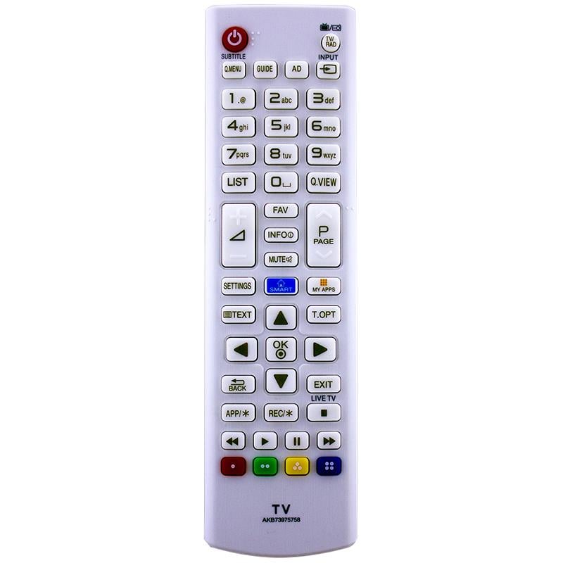 LG Uyumlu Led Tv Kumandası - Setting / Smart Key Tuşlu Beyaz Renk- AKB73975758