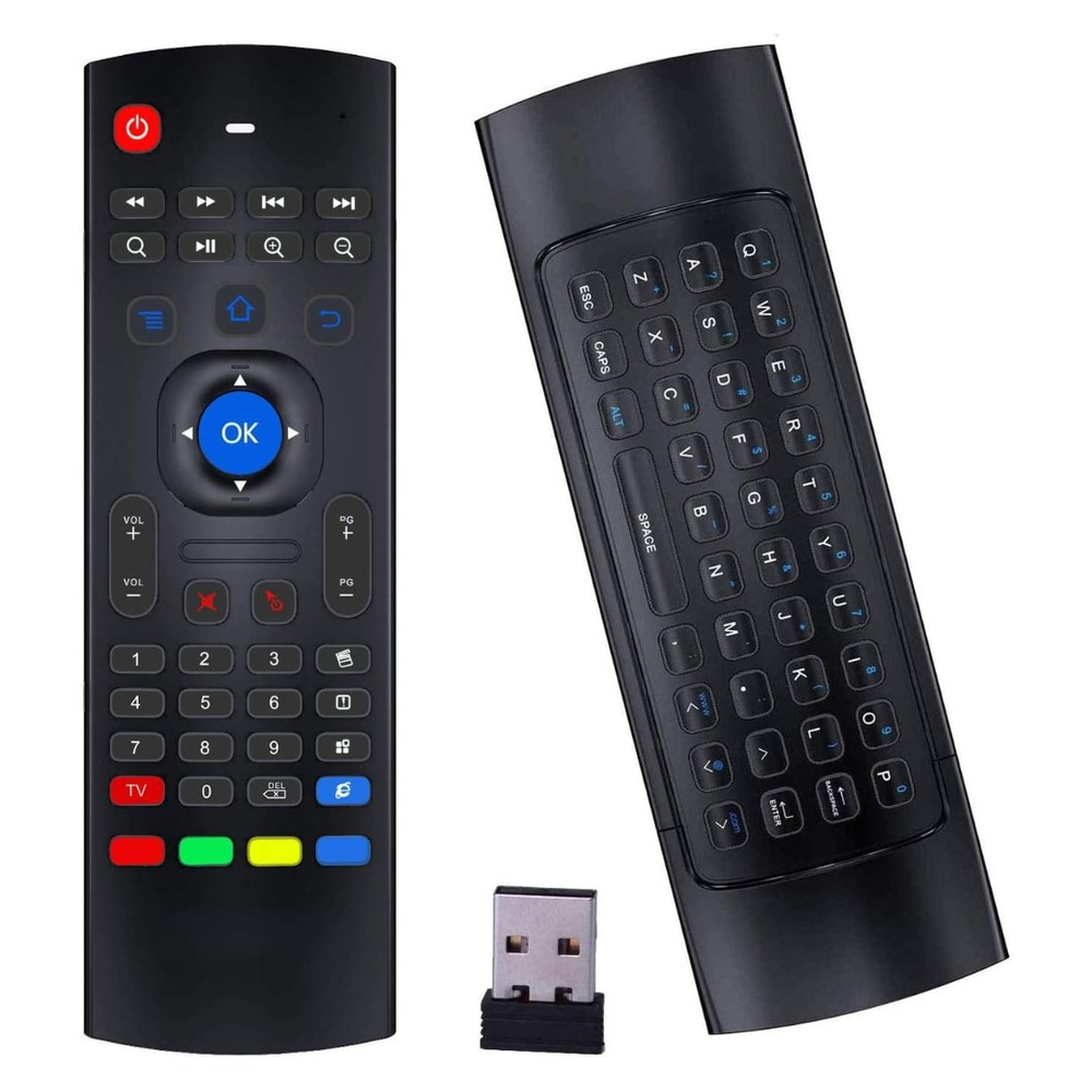 Airmouse 2.4G Ses Komutlu, Klavyeli 6 Eksenli Jiroskop Üniversal Kumanda