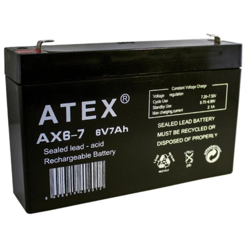 Atex  AX- 6V 7 Ah 151x34x95 Kuru Akü