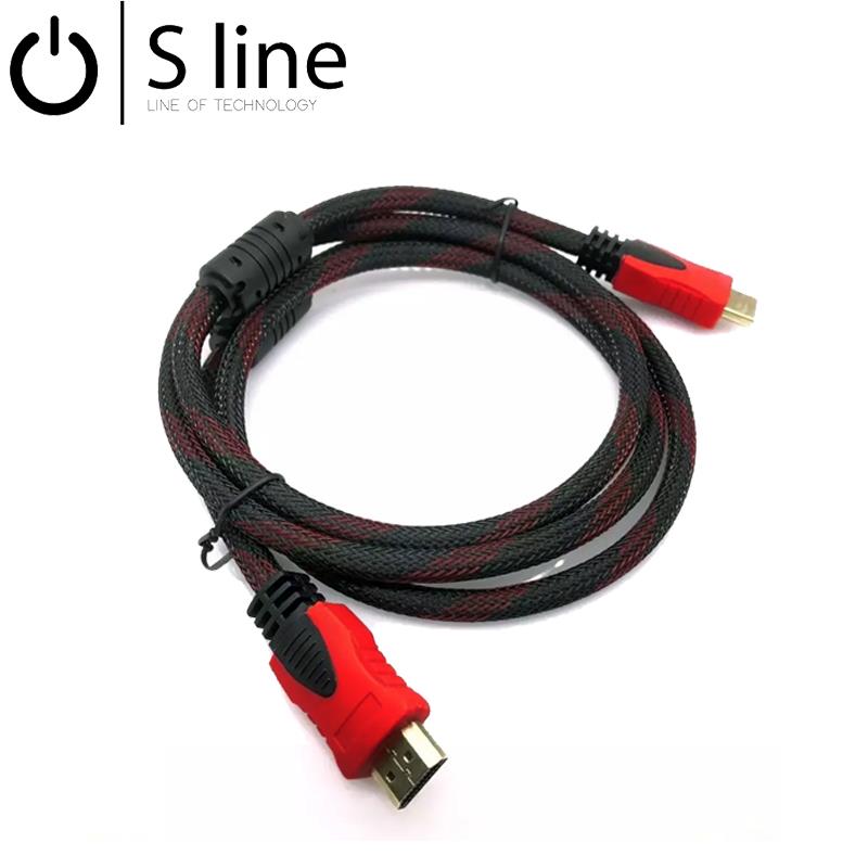 Sline 5m HDMI Kablo V1.4 Erkek-Erkek Örgülü Kablo - 