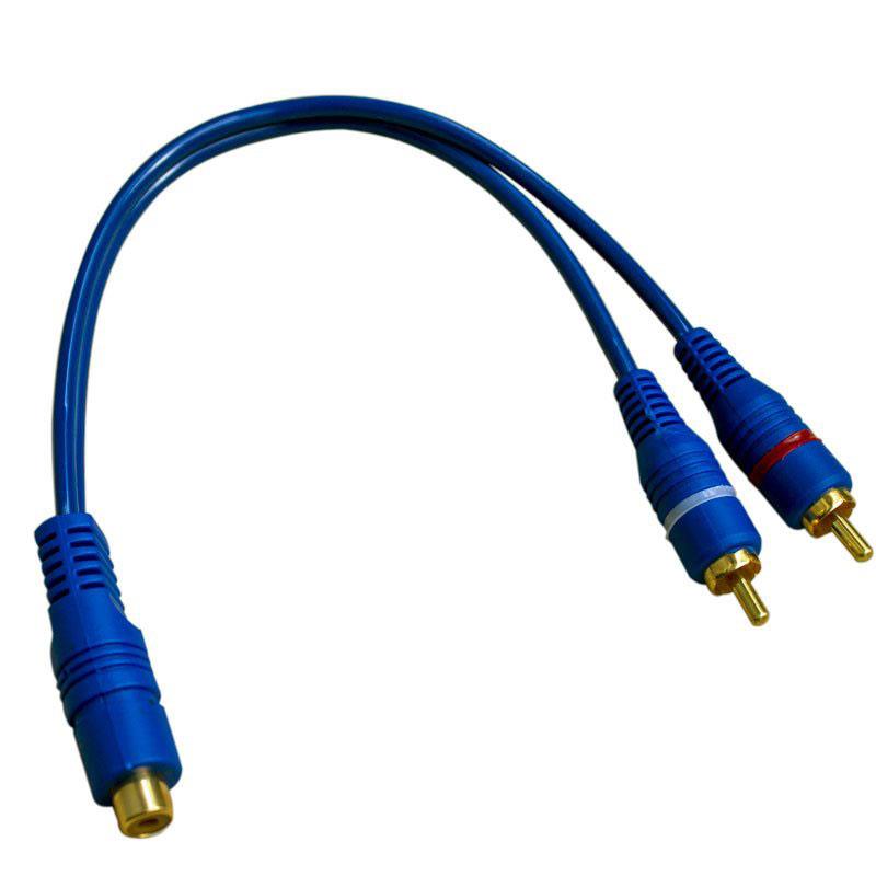 2RCA Erkek-1 RCA Dişi Y Kablo 20cm