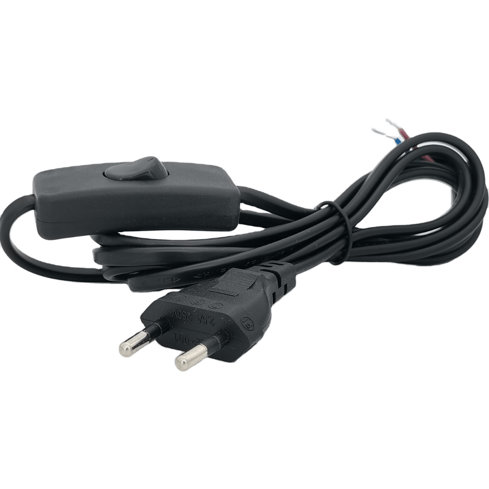 S-Line İthal Power Kablo Siyah 2 PIN Anahtarlı