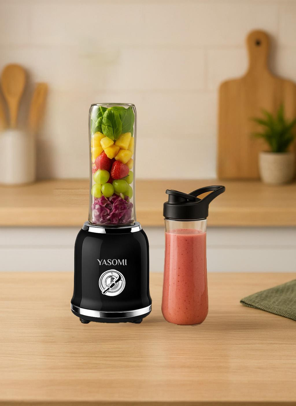 Yasomi BL019 Retro Smoothie Blender Siyah (Yasomi Türkiye Garantili)