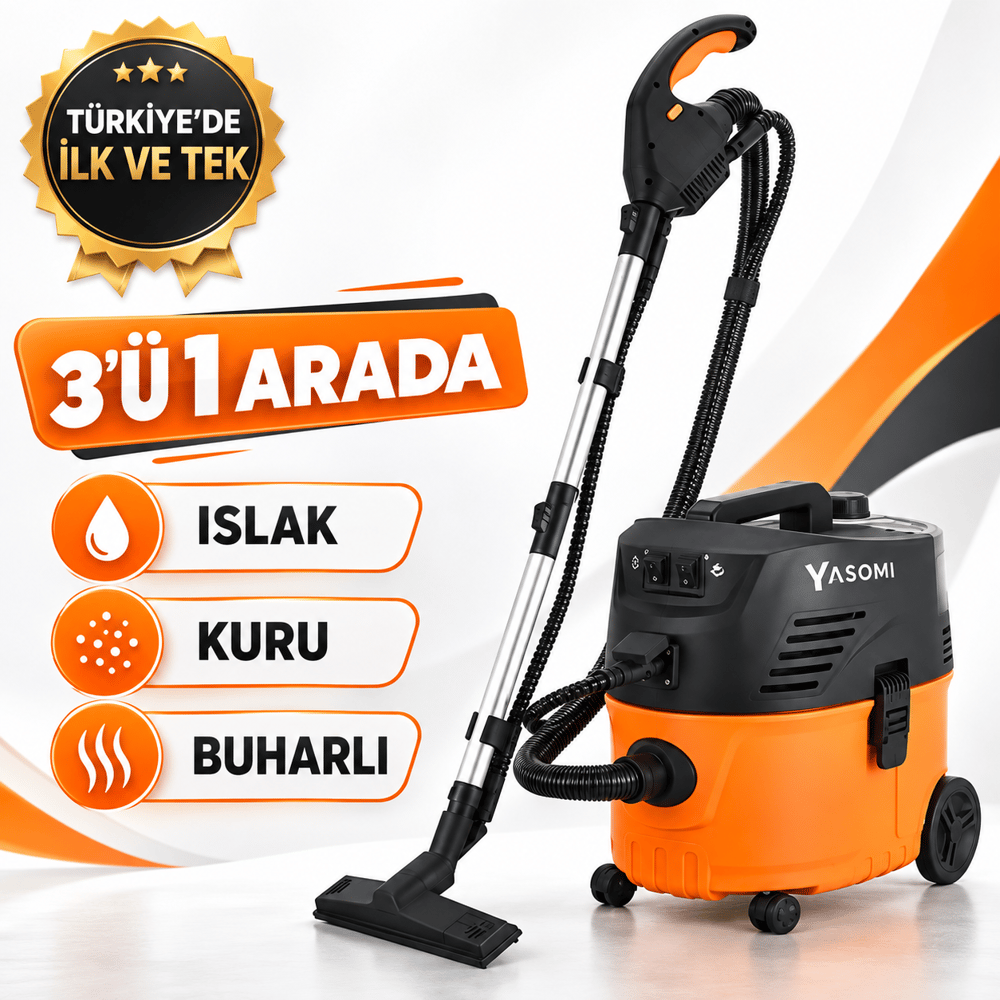 Yasomi Polish Vacum Cleaner Islak Kuru Tam Koruma Buharlı Temizleyici
