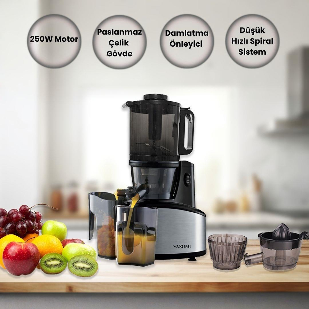 Yasomi SD-60SA 250W Damlatma Önleyici Katı Meyve Sebze Sıkacağı 