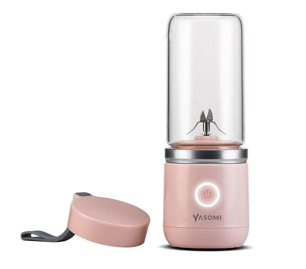 Yasomi Taşınabilir Kablosuz Şarjlı Cam Smoothie El Blenderi Pembe ( Türkiye Garantili)
