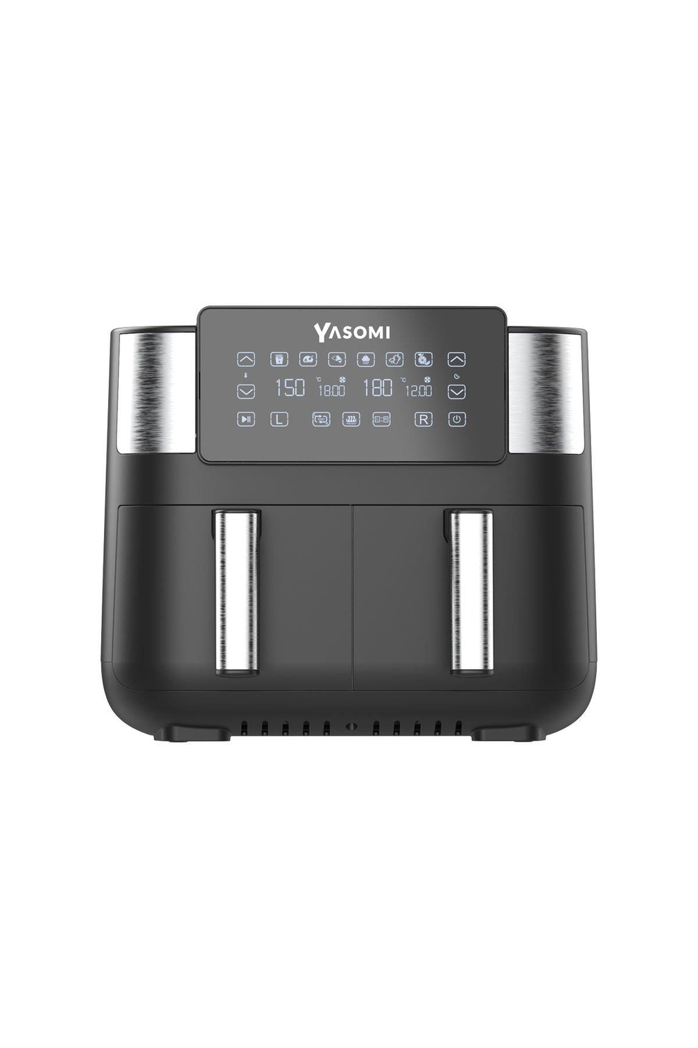 Yasomi Y80 Siyah 8 Litre 2850w Çift Hazneli Ve Çift Motorlu Dokunmatik  Airfryer Fritöz