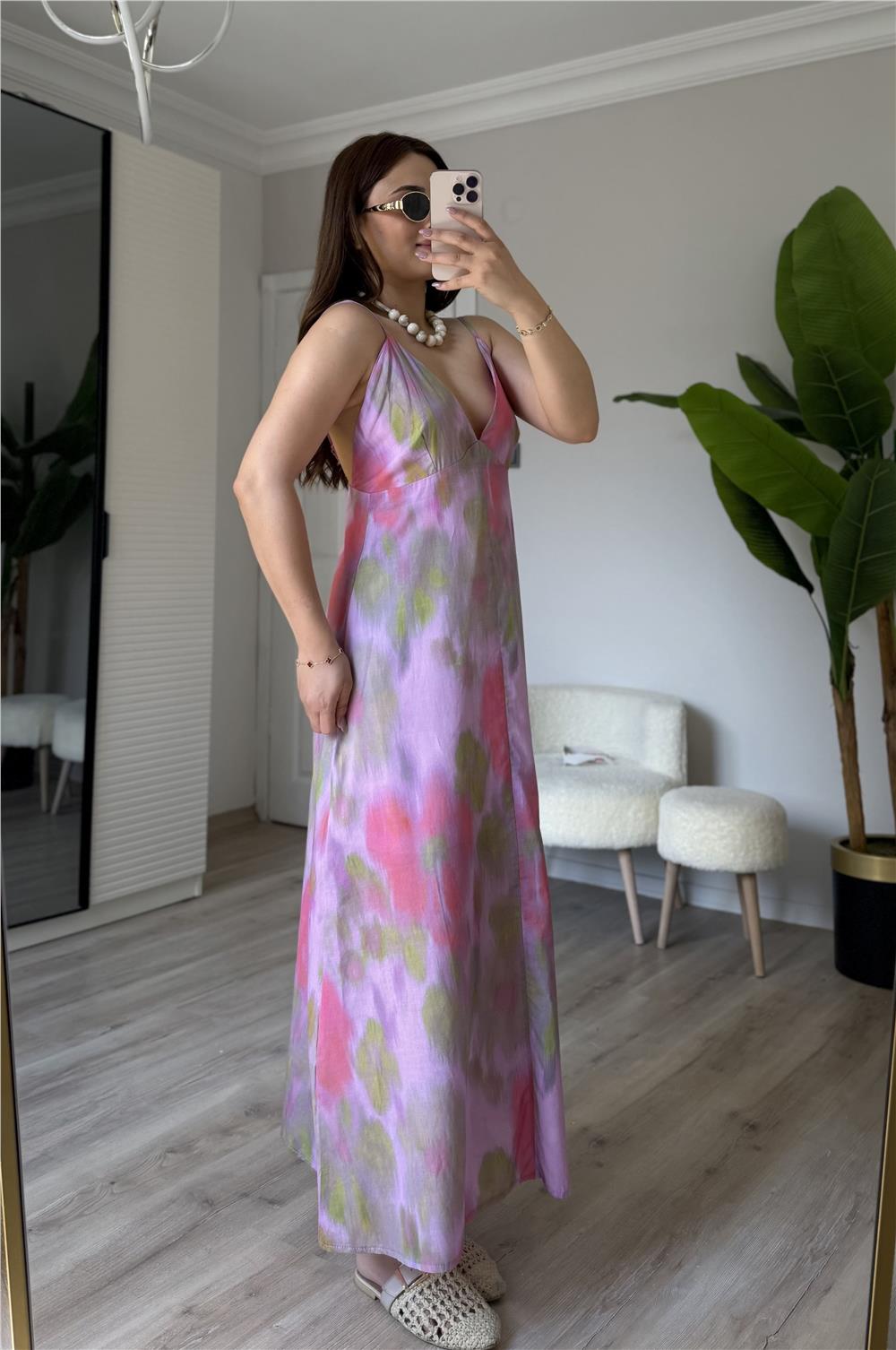 Batik Sırt Dekolteli Elbise
