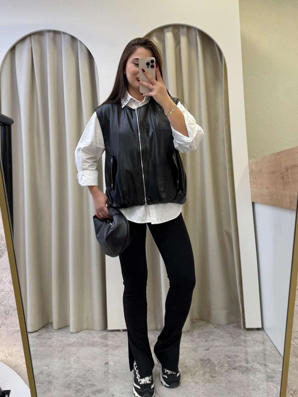 Deri Oversize Yelek