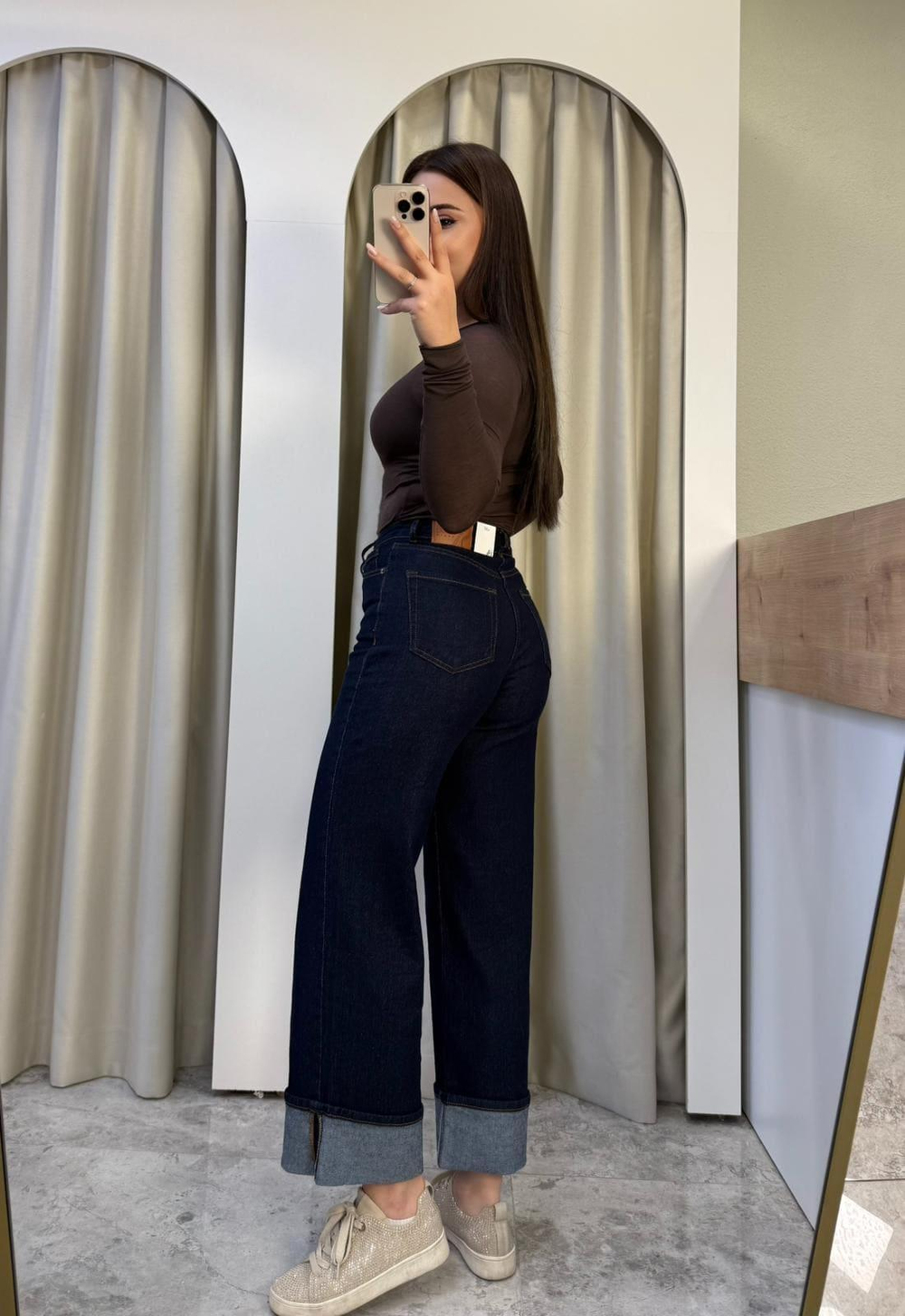 Herry Katlı Paça Yüksek Bel Jean