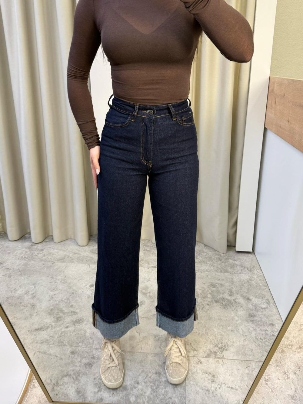 Herry Katlı Paça Yüksek Bel Jean