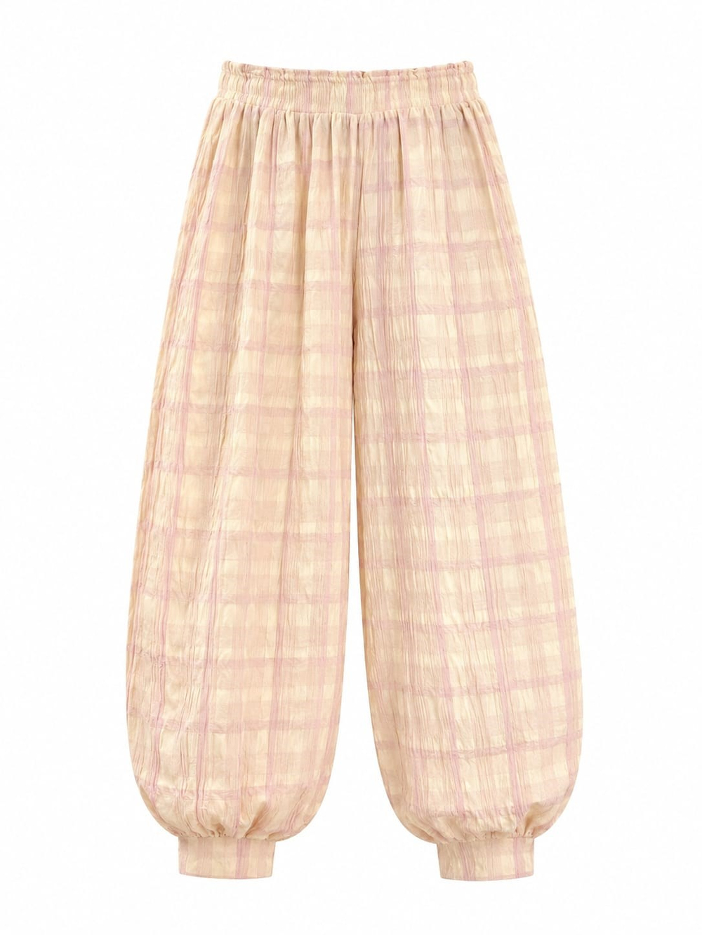 Jolly Pembe Ekose Şalvar Pantolon