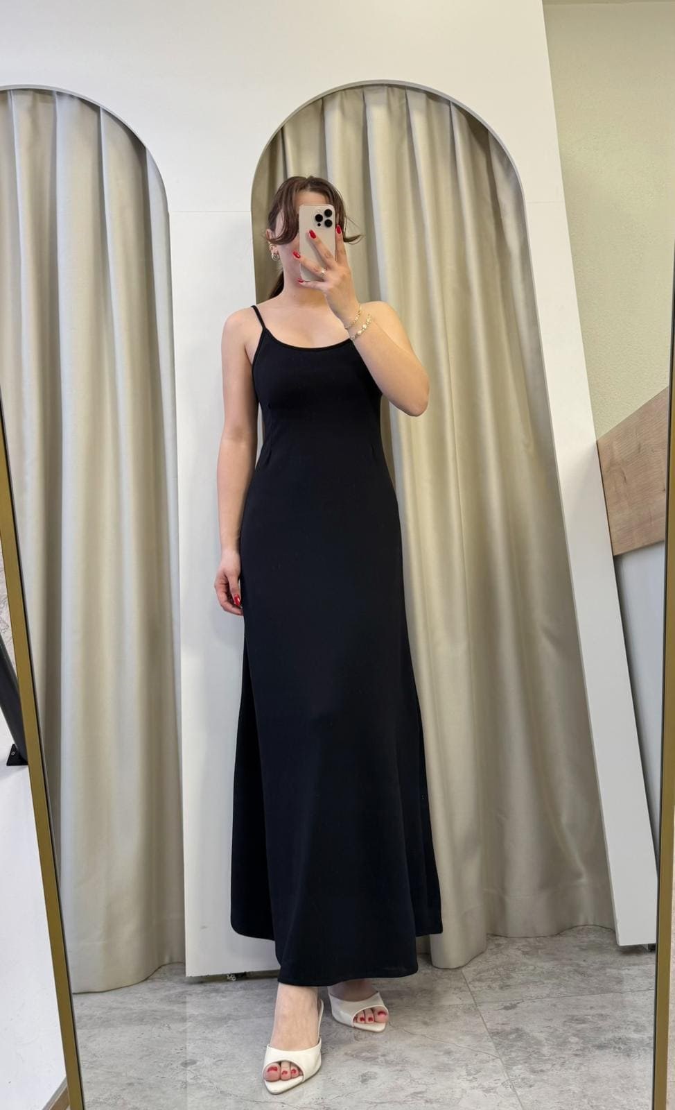 Meri Siyah Gömlek Elbise Modal Takım