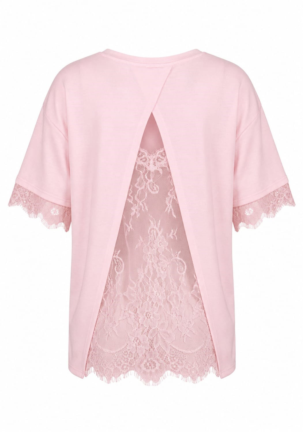 Noble Sırt Detaylı Dantel Bluz Pembe 