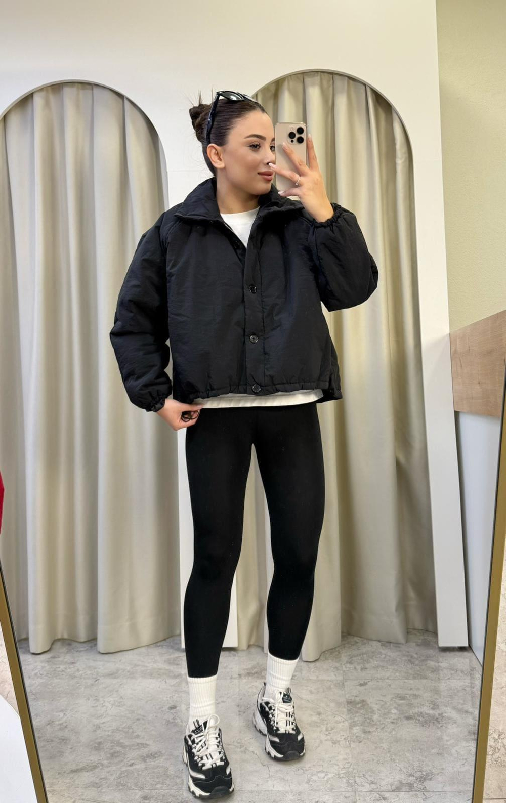 Oslo Siyah Oversize Şişme Mont