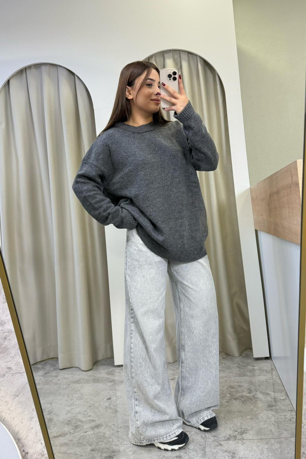 Oversize Pinterest Kazak-GRİ