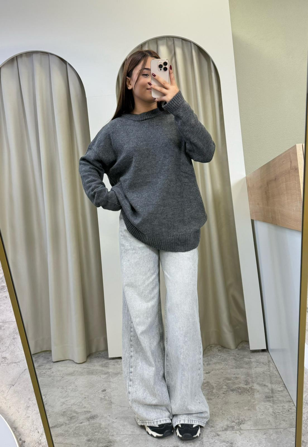 Oversize Pinterest Kazak-GRİ