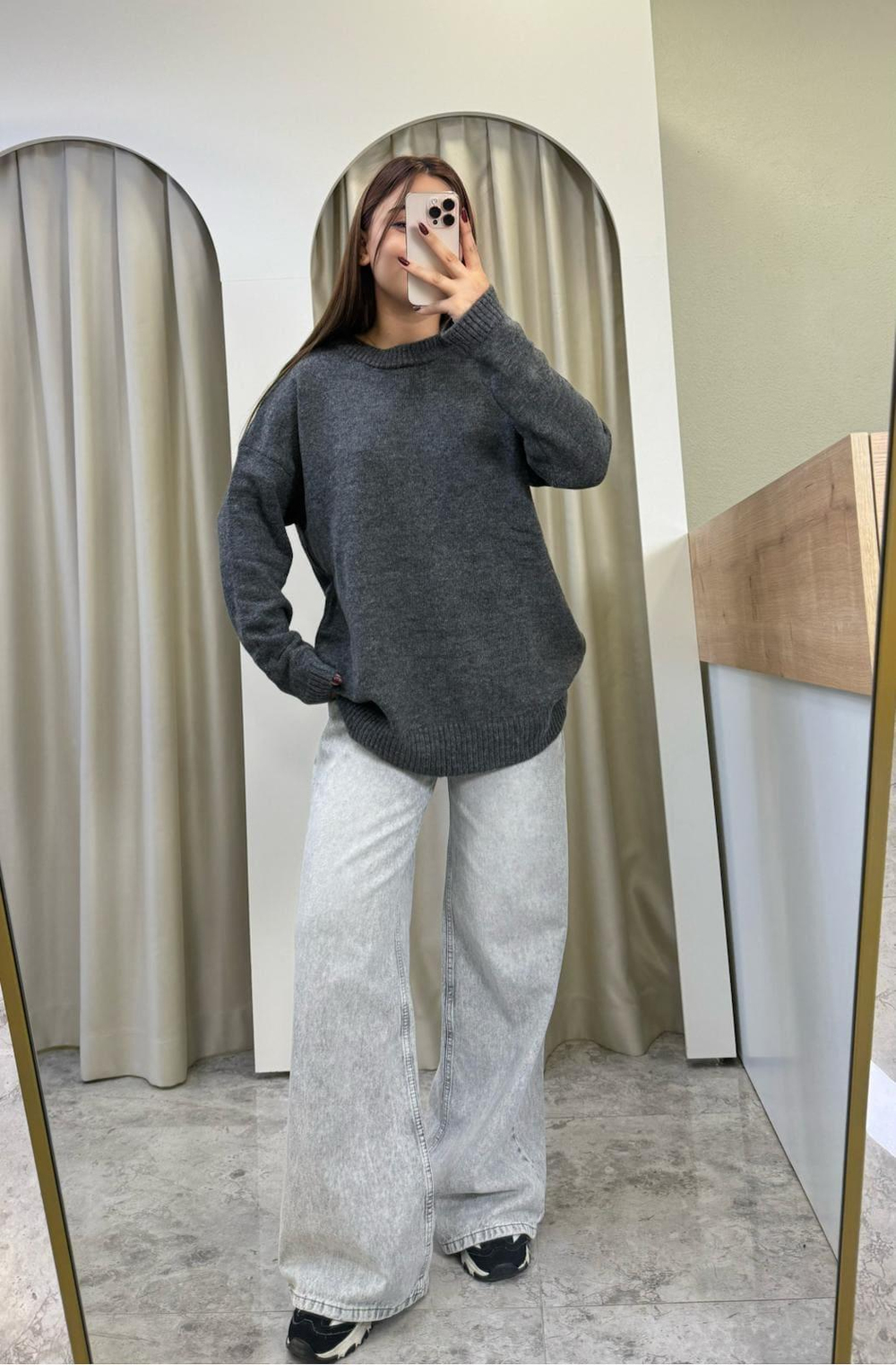 Oversize Pinterest Kazak-GRİ