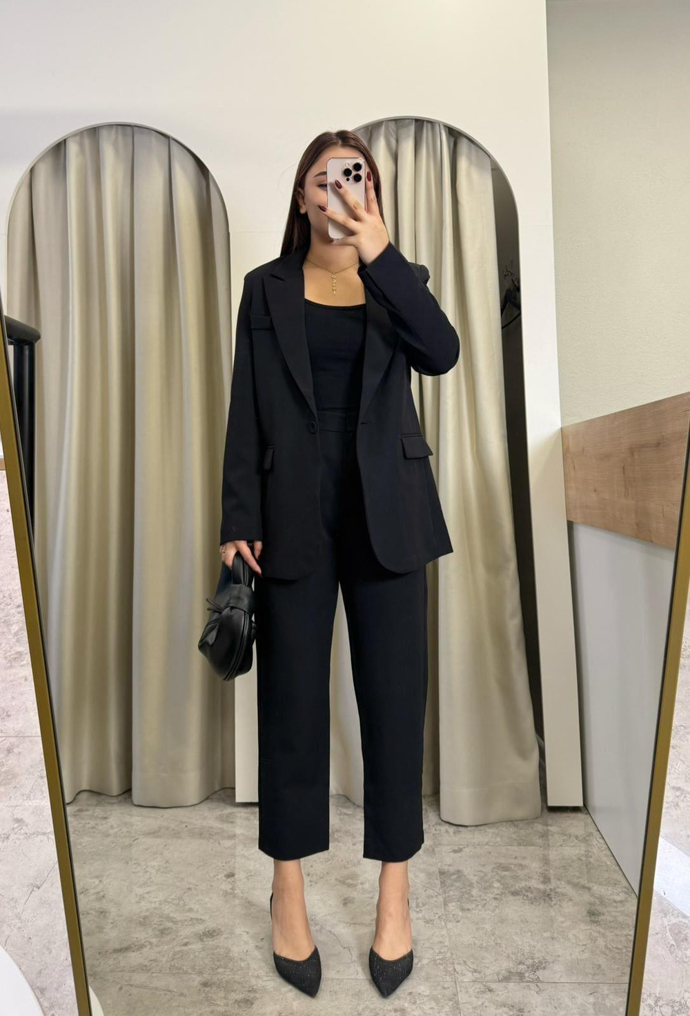 Quzu Boy Fit Blazer Takım-SİYAH