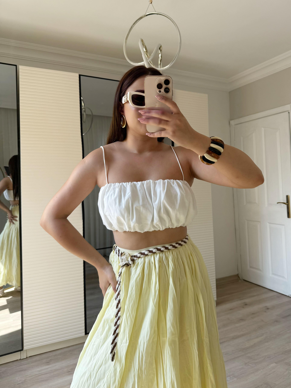 Quzu Marka Beyaz Croptop