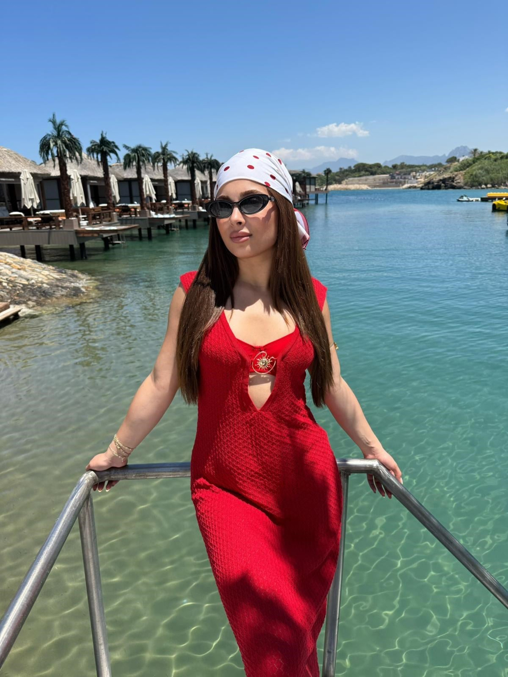 Reddy Kırmızı Gold Tokalı Beachwear Elbise