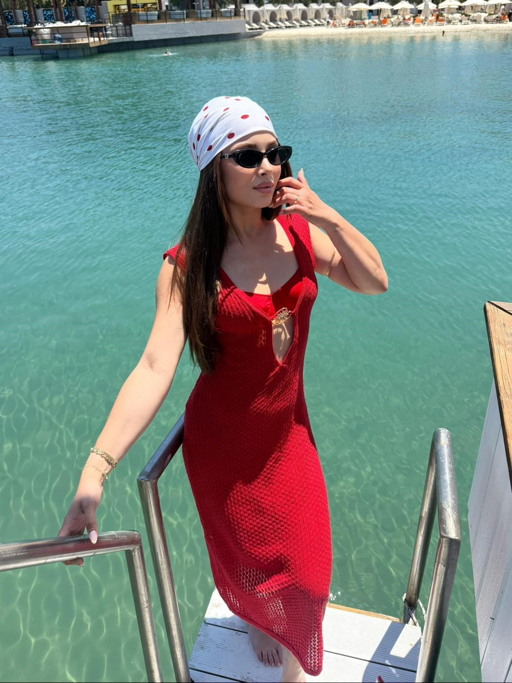 Reddy Kırmızı Gold Tokalı Beachwear Elbise