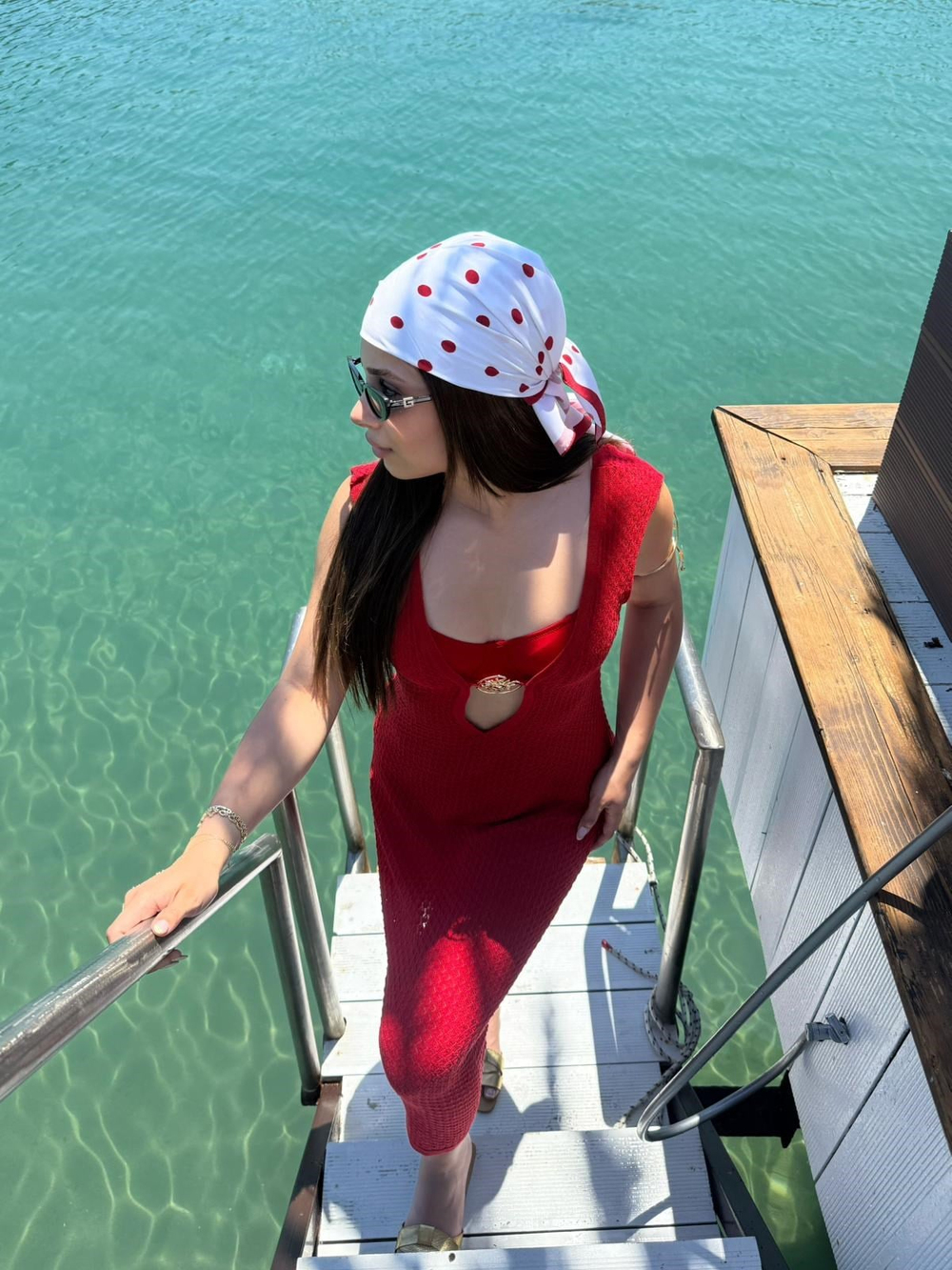 Reddy Kırmızı Gold Tokalı Beachwear Elbise