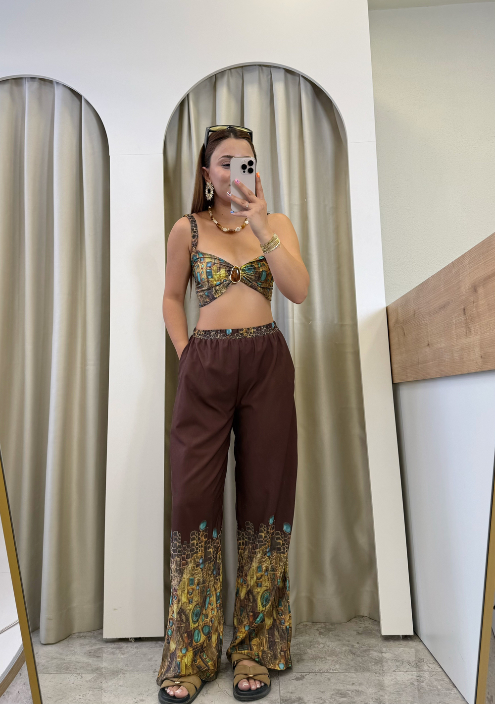 Sahara Desenli Üçlü Kimono Takım